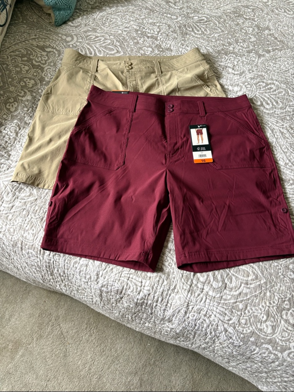 Eddie Bauer Women's Shorts - Burgundy and Khaki